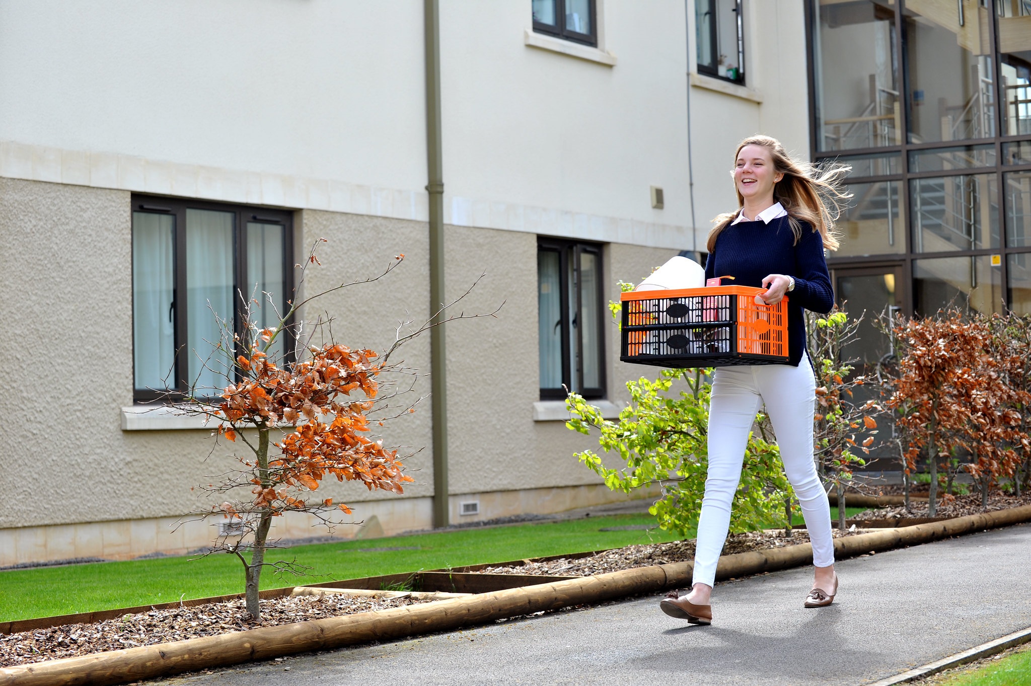 Student outside accommodation