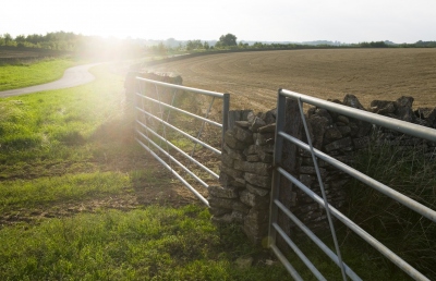 Gate into field