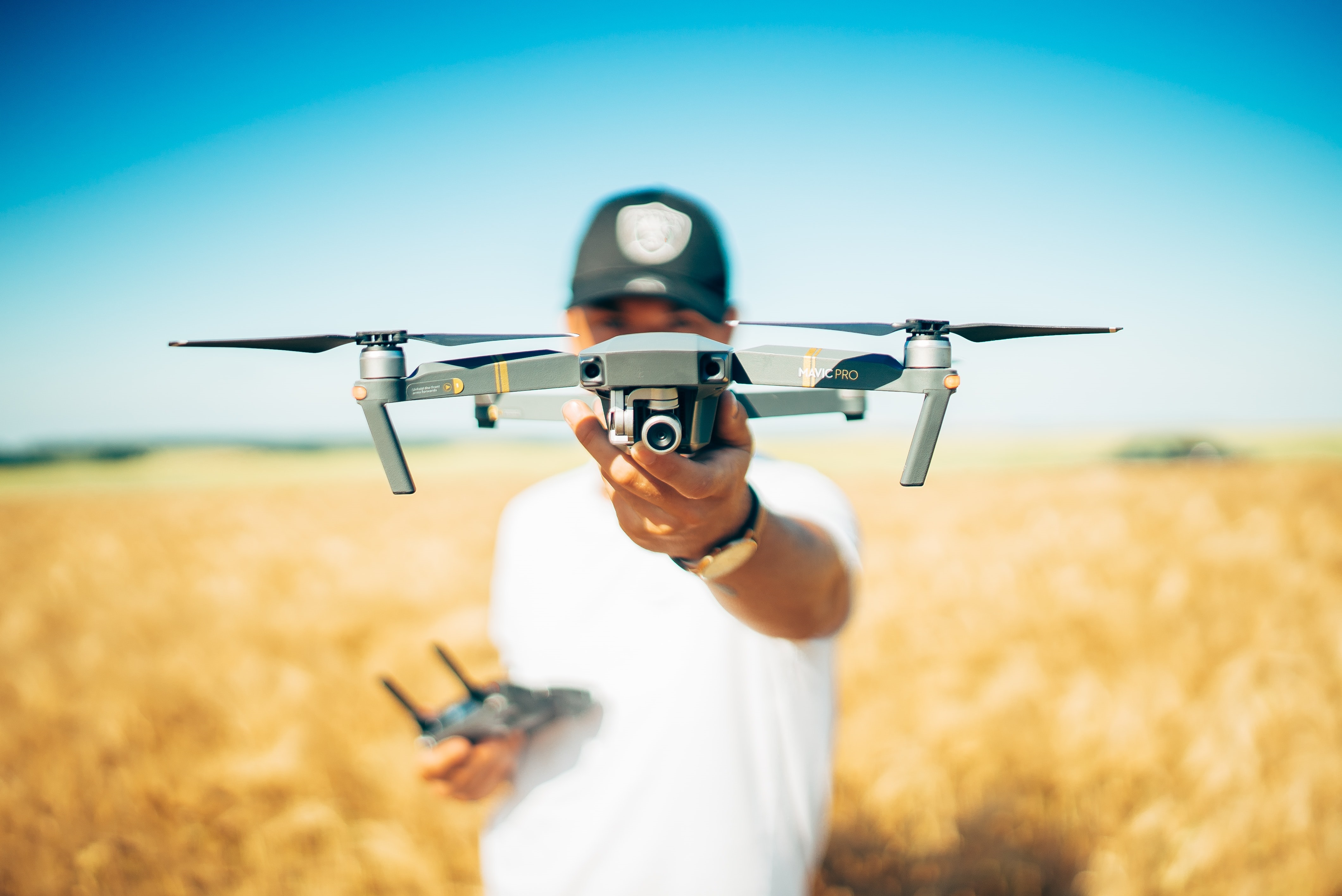 Man holding drone