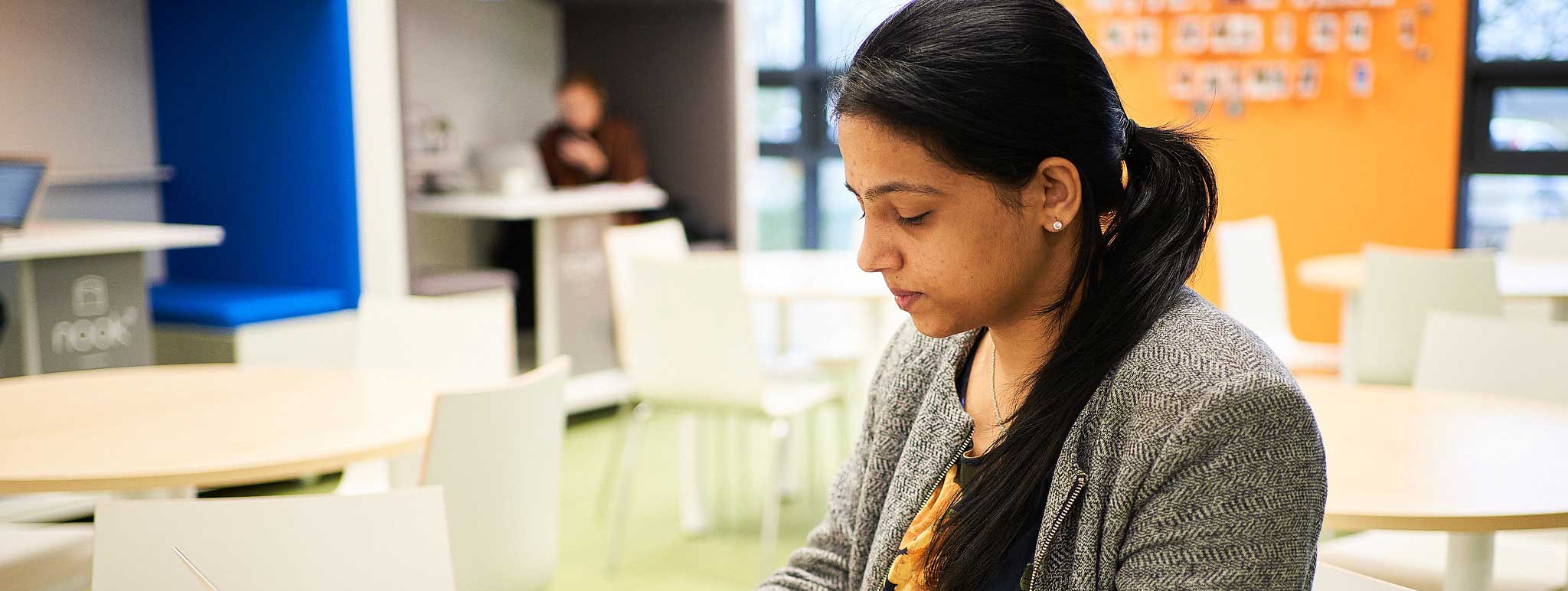Student in business environment
