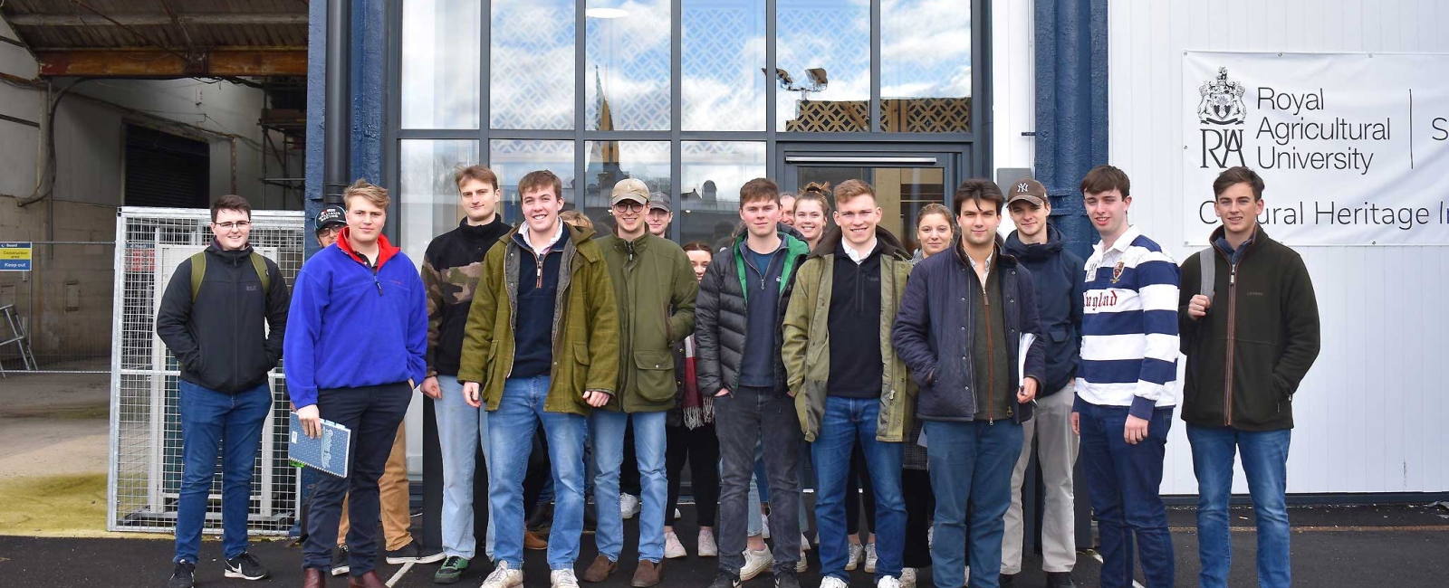 Students outside Cultural Heritage Institute building in Swindon