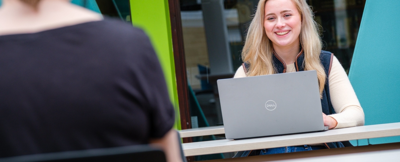 Student working on laptop