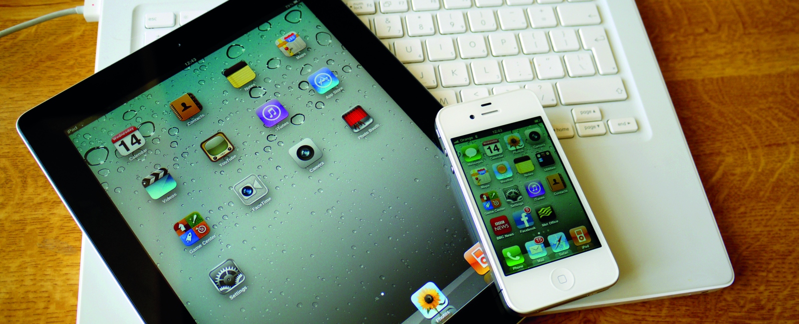Laptop, tablet and phone