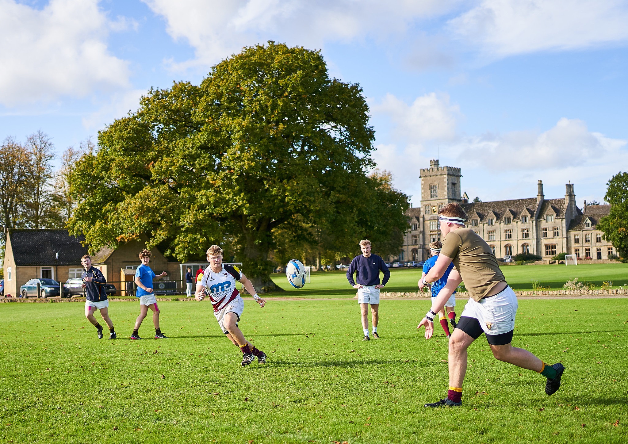 Students playing rugby