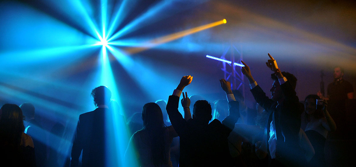 Students partying in students union club after a ball