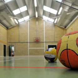 Basketball in sports hall