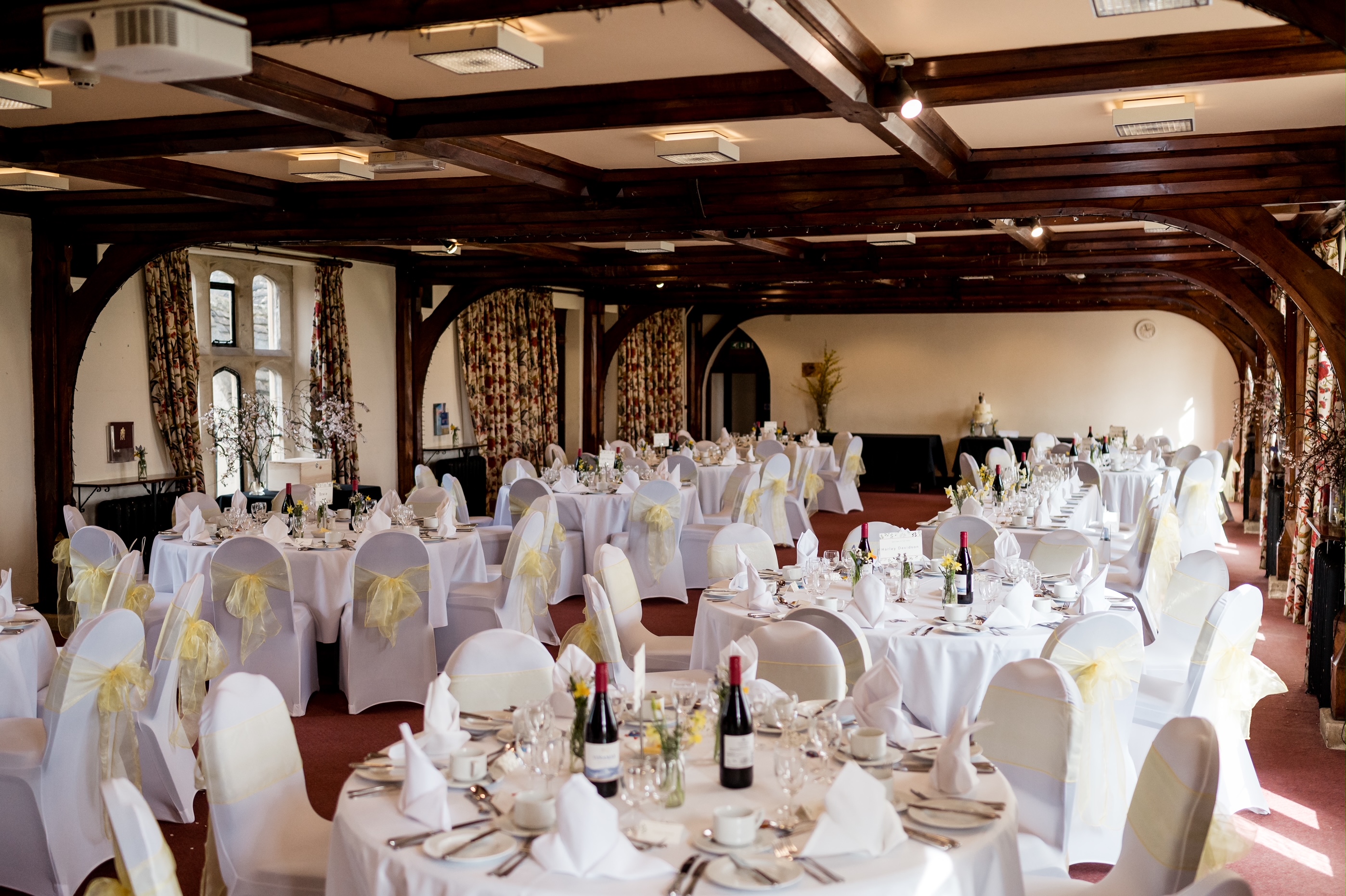 Room set up for wedding breakfast