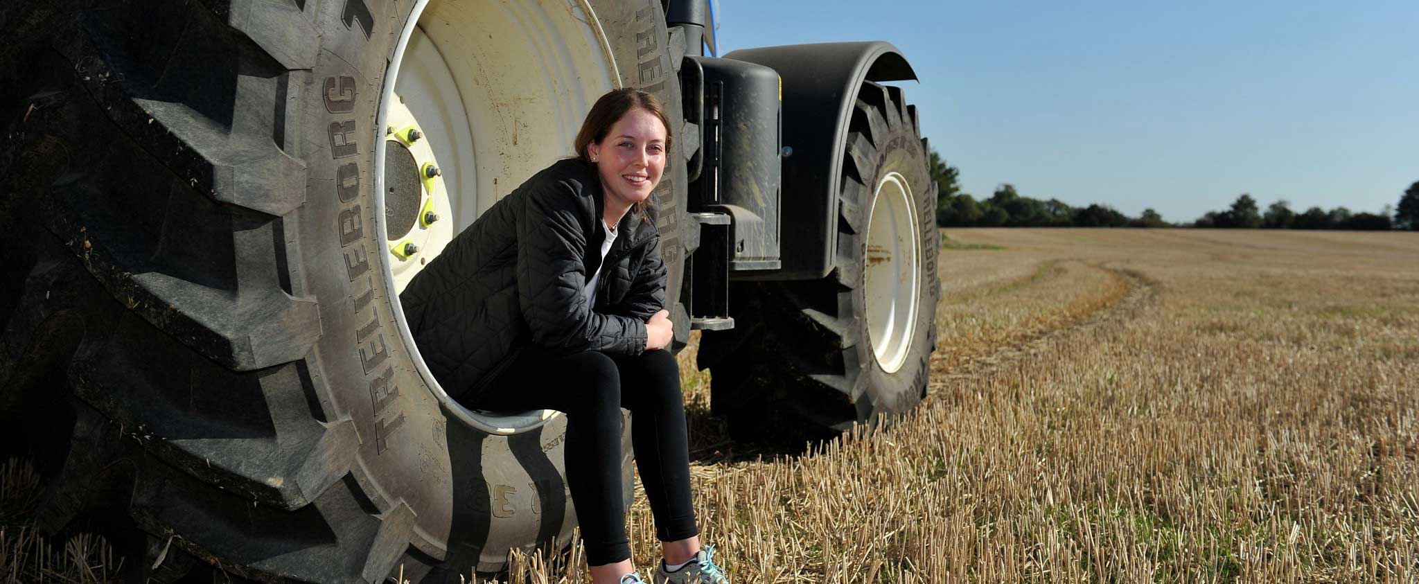 Student with tractor