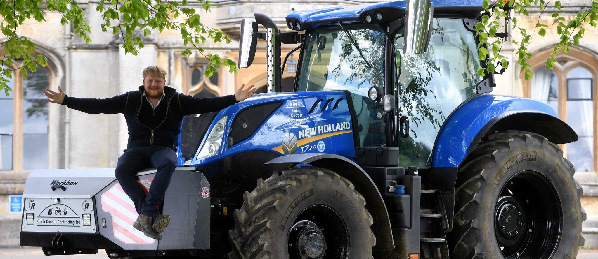 Kaleb Cooper with tractor