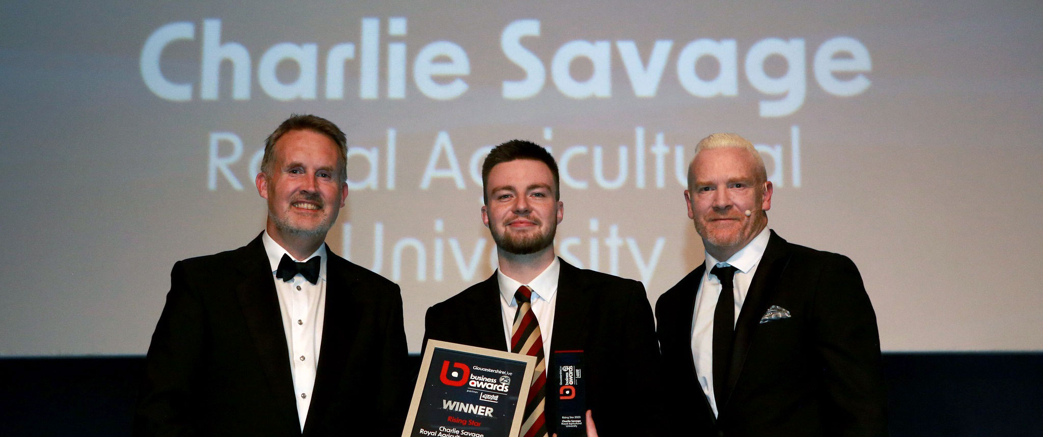 Charlie savage receiving rising star award