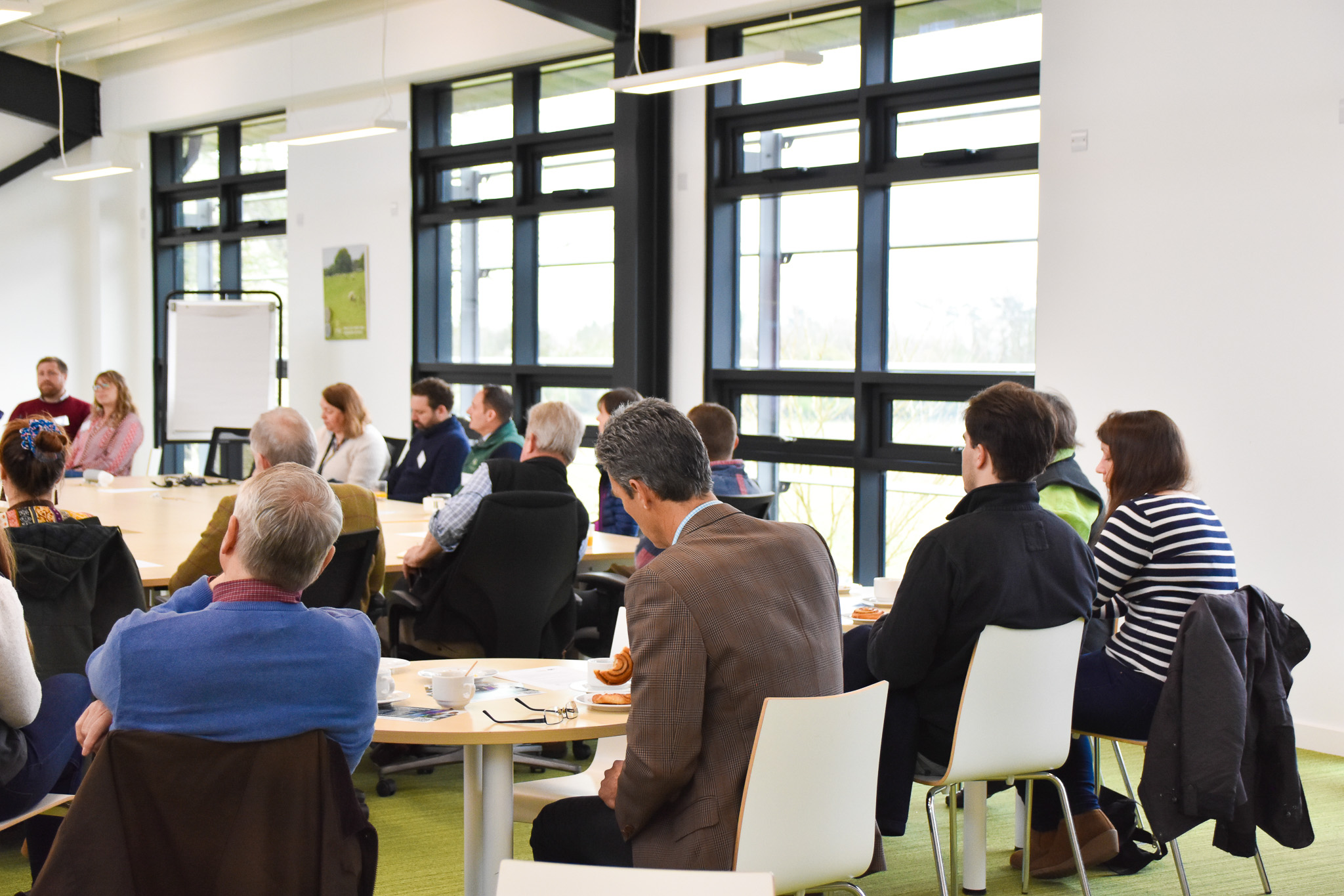Seated delegates in an event space
