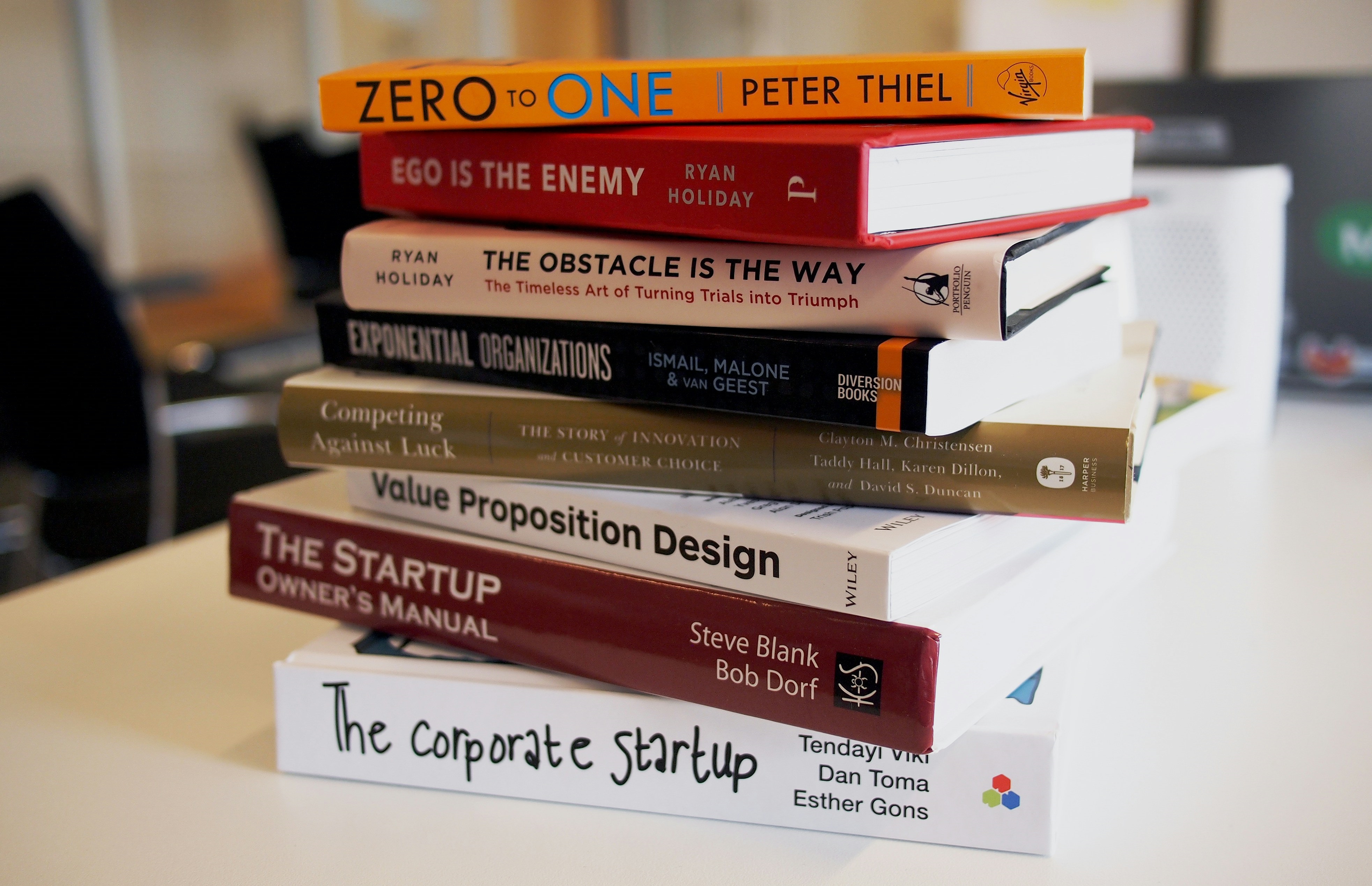 pile of business books