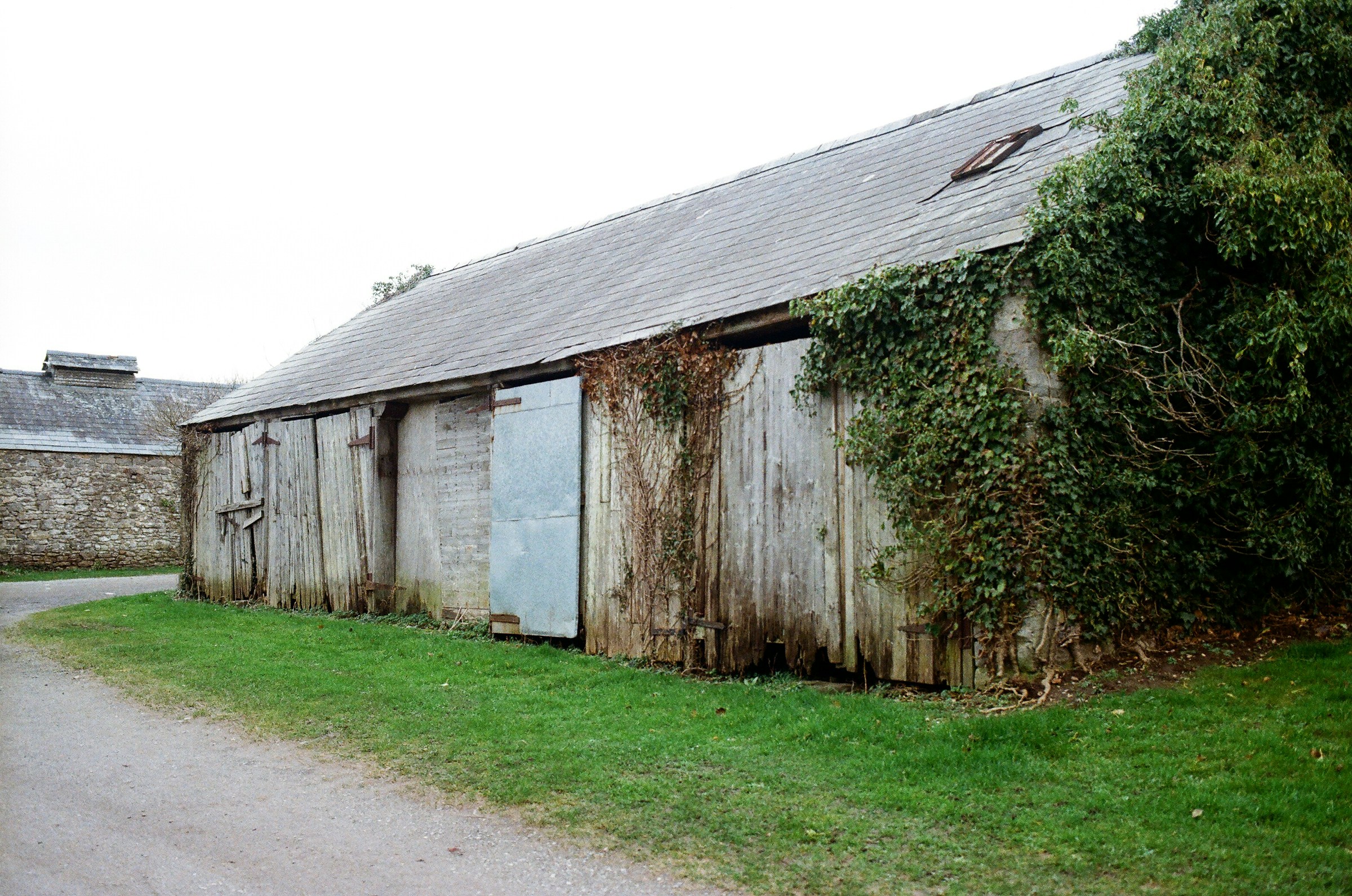metal and stone shed