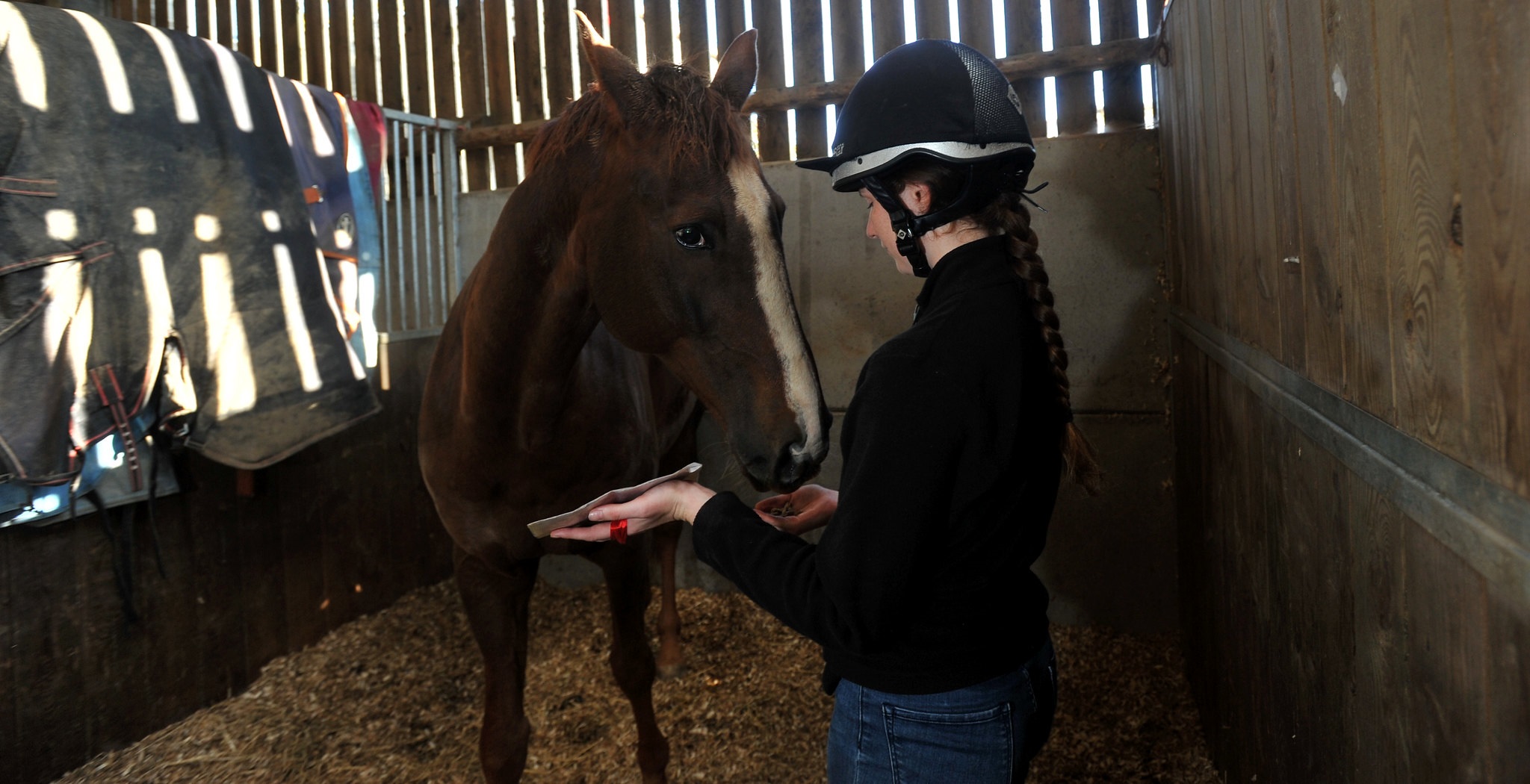 Student with horse at Fossehill