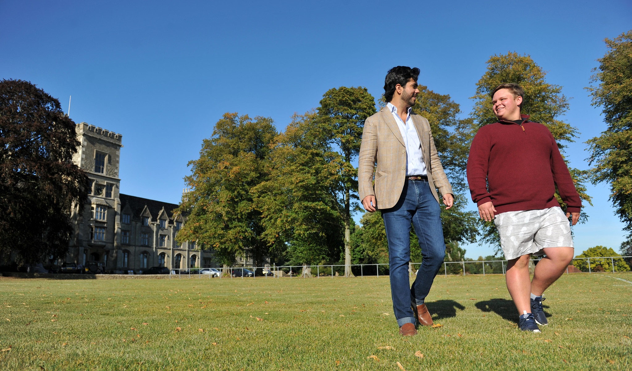students walking on campus