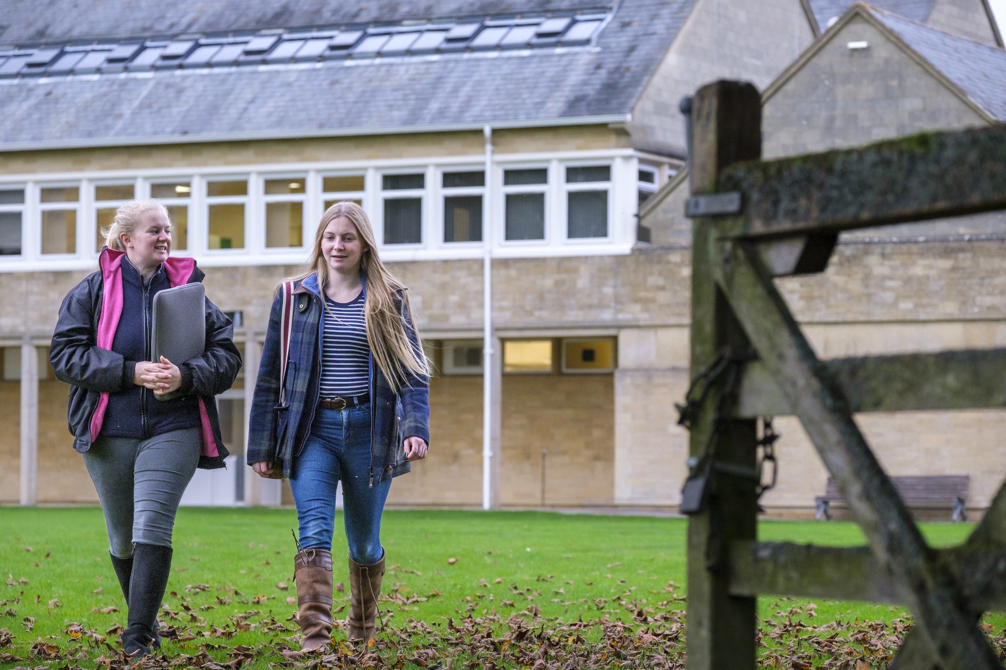 students walking on campus