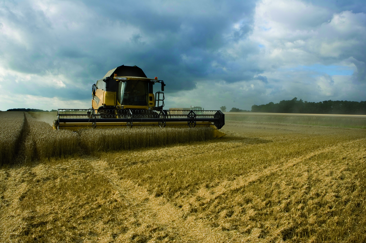 Combine in a field