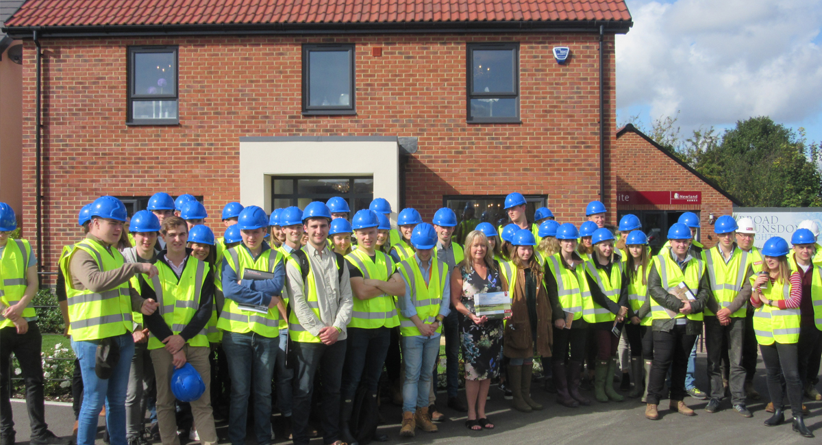 Real Estate students visit new-build home development Newland Homes