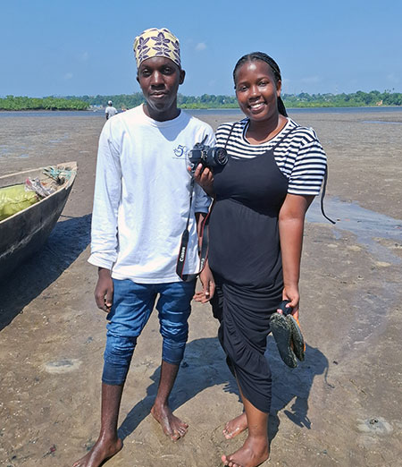 neema with a fisherman