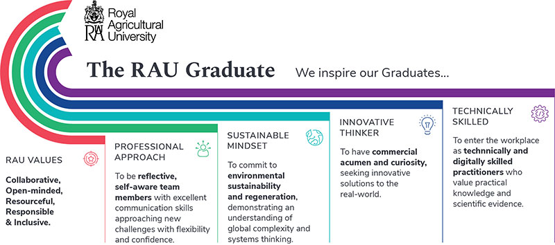 graduate framework: professional approach, sustainable mindset, innovative thinker, technically skilled