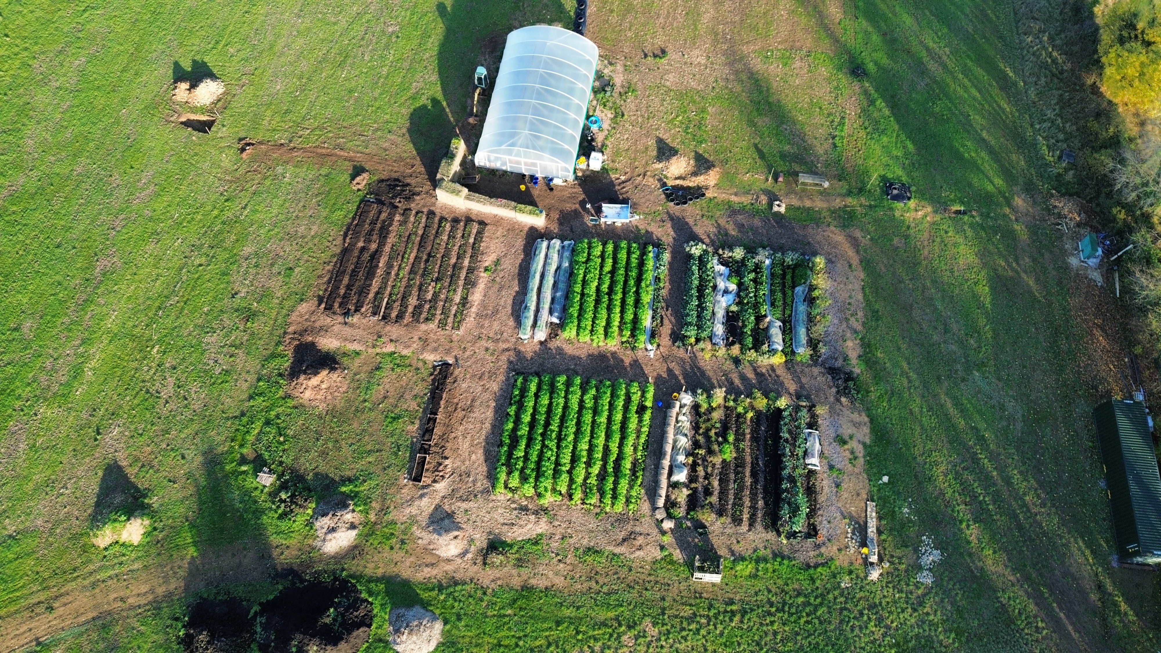 Aerial view of Zerodig market garden