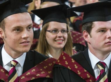 Graduates at convocation ceremony