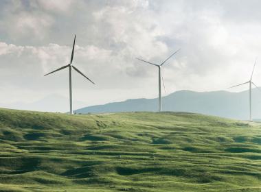 Landscape with wind turbines