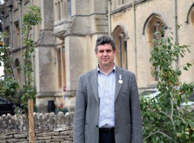 A photo of professor of animal health and welfare, who has worked as a trustee for RSPCA Assured for the last decade, has been awarded the charity’s prestigious Queen Victoria Silver Medal, outside the RAU Main Building.