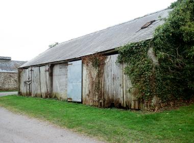 metal and stone shed