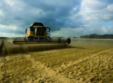 Combine in a field