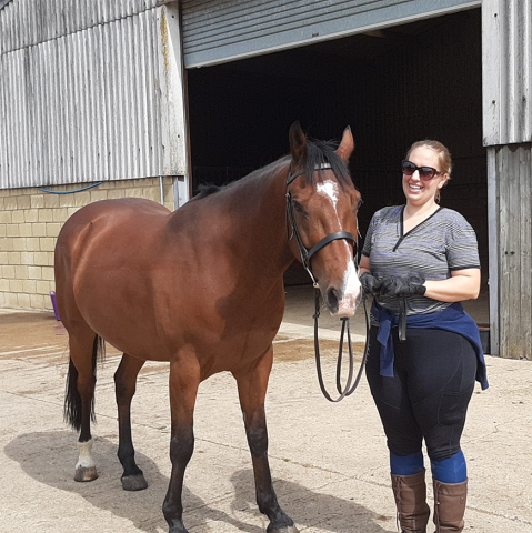 Photograph of Tracy Bye and horse