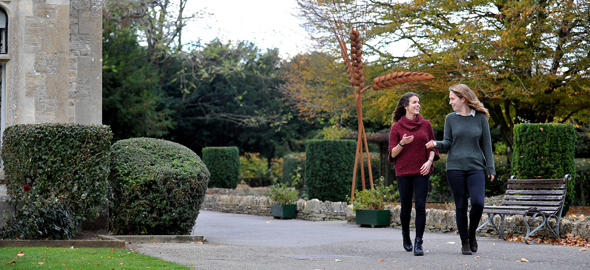 students walking on campus